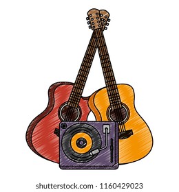 acoustic guitars with turntable