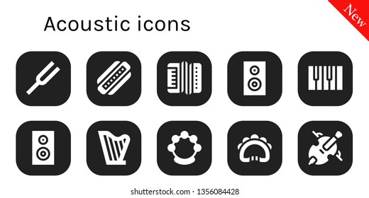 Acoustic Icon Set 10 Filled Acoustic Stock Vector Royalty Free 1356084428 Shutterstock