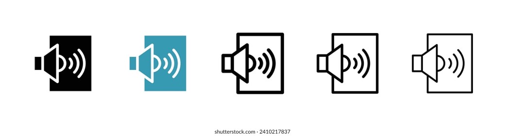 Acoustic Insulation Walls Vector Icon Set. Sound dampening barrier vector symbol for UI design.