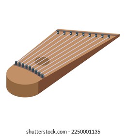 Acoustic kantele icon isometric vector. Guitar harp. Music instrument