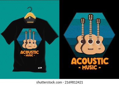 Acoustic Music Retro T Shirt Design