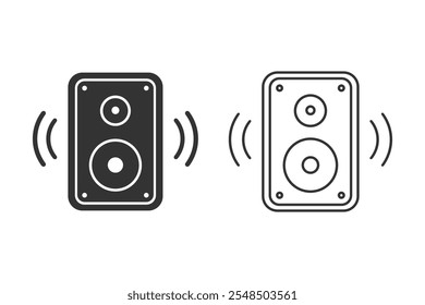 Conjunto de iconos de altavoz de música Acústica. Elemento de ícono simple para Sitio web, Diseño web, aplicaciones móviles, infografías