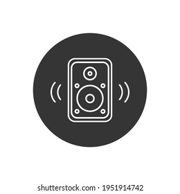 Acoustic music speaker line white icon. Simple icon element for website, web design, mobile applications, infographics