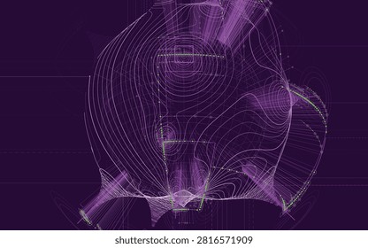 Acoustic Resonance Chladni Wave Pattern for Modern Tech Design and Digital Sound Art Backdrops