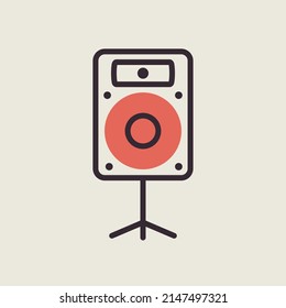 Acoustic speaker isolated vector icon. Music column. Graph symbol for music and sound web site and apps design, logo, app, UI