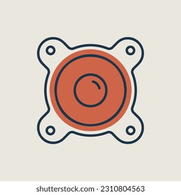 Akustische Lautsprecher, Vektorsymbol. Graph-Symbol für Musik und Sound-Website und Apps-Design, Logo, App, Benutzeroberfläche