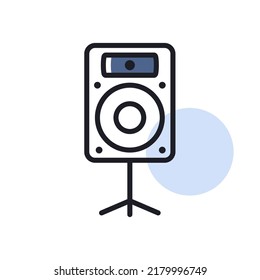 Acoustic speaker vector isolated icon. Music column. Graph symbol for music and sound web site and apps design, logo, app, UI