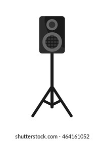 Acoustic Speakers Box on white background. Vector icon.