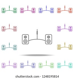 acoustic system line icon. Elements of computer hardware in multi color style icons. Simple icon for websites, web design, mobile app, info graphics