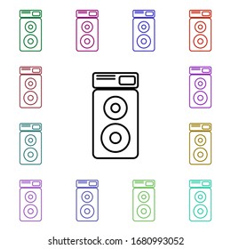 Akustisches System-Linie mehrfarbiges Symbol. Einfache dünne Linie, Vektorillustration von Home-Ding-Icons für ui und ux, Website oder mobile Applikationen