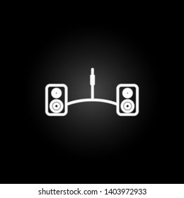acoustic system neon icon. Elements of computer hardware set. Simple icon for websites, web design, mobile app, info graphics