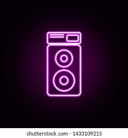 acoustic system neon icon. Elements of home things set. Simple icon for websites, web design, mobile app, info graphics