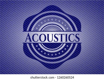 Acoustics badge with jean texture