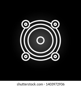 acoustics neon icon. Elements of computer hardware set. Simple icon for websites, web design, mobile app, info graphics