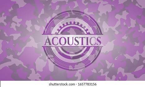 Acoustics pink and purple on camouflaged texture. Vector Illustration. Detailed.
