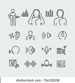 Acoustics and sound vector icons