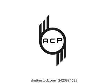 ACP letter logo design white color background . ACP letter logo and icon design 
