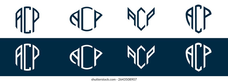 ACP letter logo set design
