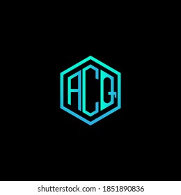 ACQ letter icon design on black background. Creative letter ACQ/A C Q logo design. ACQ initials Logo design