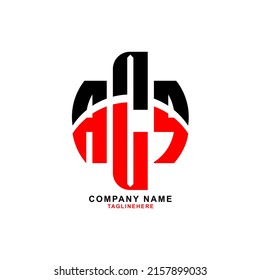 Drei-Buchstaben-Logo-Design auf weißem Hintergrund