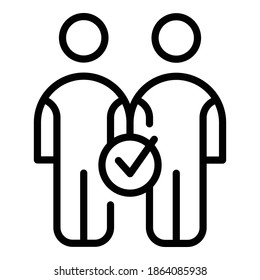 Icono aprobado de la confirmación. Icono de vector aprobado para diseño web aislado en fondo blanco