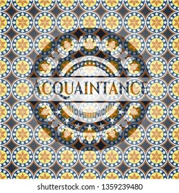 Acquaintance arabesque emblem background. arabic decoration.