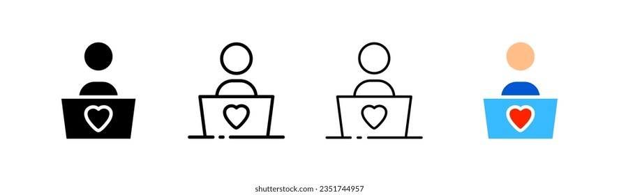 Acquaintance. Different styles, color, internet acquaintance. Vector icons.