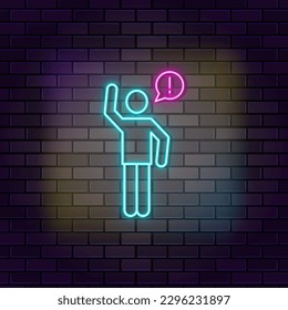 Acquaintance greeting hello icon brick wall and dark background.