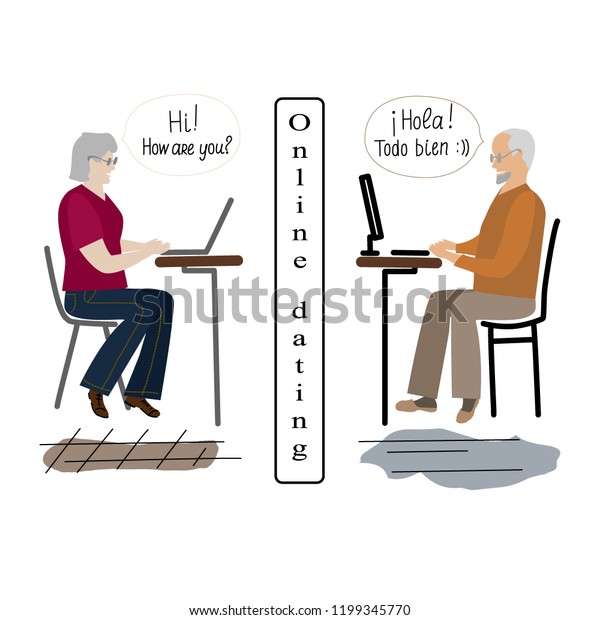 Acquaintance On Virtual Communication Old Stock Vector