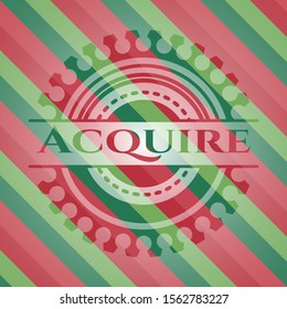 Acquire christmas style badge. Vector Illustration. Detailed.