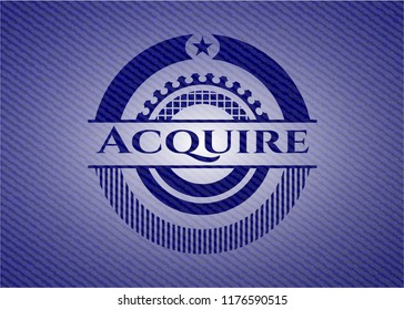 Acquire emblem with denim texture