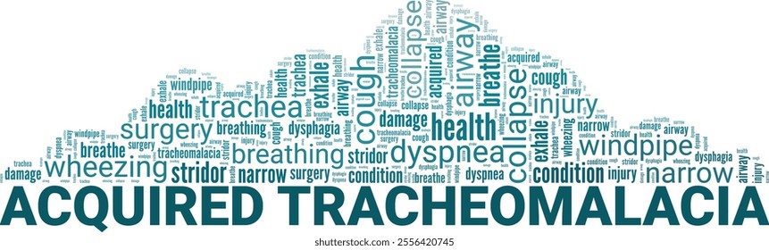 Acquired Tracheomalacia word cloud conceptual design isolated on white background.