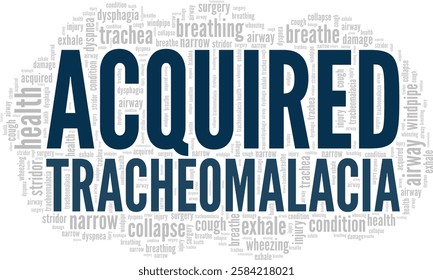 Acquired Tracheomalacia word cloud conceptual design isolated on white background.