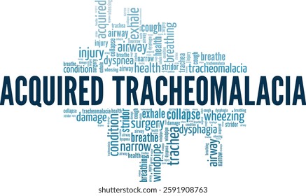Acquired Tracheomalacia word cloud conceptual design isolated on white background.