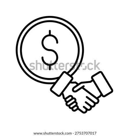 Acquisition Deal Outline Icon Vector Illustration