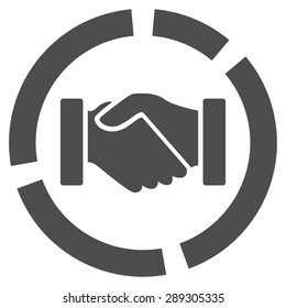 Acquisition Diagram Icon From Business Bicolor Set. Vector Style: Flat Symbol, Gray Color, Rounded Angles, White Background.