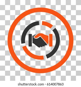 Acquisition Diagram icon. Vector illustration style is flat iconic bicolor symbol, orange and gray colors, transparent background. Designed for web and software interfaces.