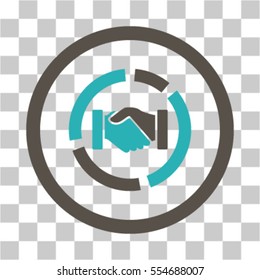 Acquisition Diagram vector icon. Illustration style is flat iconic bicolor grey and cyan symbol on a transparent background.