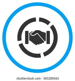 Acquisition Diagram vector icon. Style is bicolor flat circled symbol, blue and gray colors, rounded angles, white background.