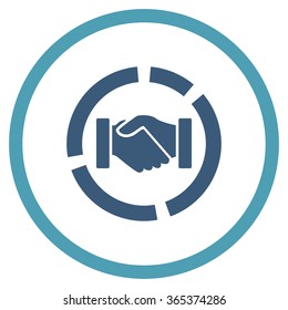 Acquisition Diagram vector icon. Style is bicolor flat circled symbol, cyan and blue colors, rounded angles, white background.
