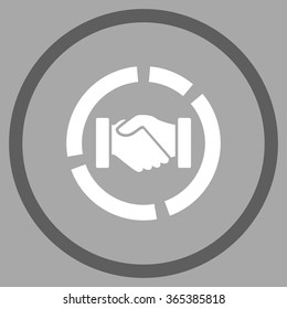 Acquisition Diagram vector icon. Style is bicolor flat circled symbol, dark gray and white colors, rounded angles, silver background.