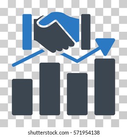 Acquisition Graph icon. Vector illustration style is flat iconic bicolor symbol, smooth blue colors, transparent background. Designed for web and software interfaces.