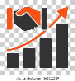 Acquisition Growth icon. Vector illustration style is flat iconic bicolor symbol, orange and gray colors, transparent background. Designed for web and software interfaces.