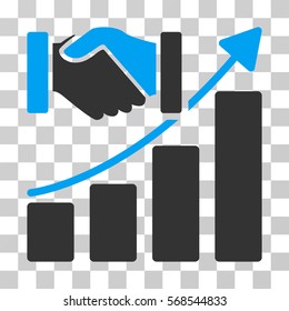 Acquisition Growth icon. Vector illustration style is flat iconic bicolor symbol, blue and gray colors, transparent background. Designed for web and software interfaces.