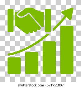 Acquisition Growth icon. Vector illustration style is flat iconic symbol, eco green color, transparent background. Designed for web and software interfaces.