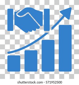 Acquisition Growth icon. Vector illustration style is flat iconic symbol, cobalt color, transparent background. Designed for web and software interfaces.