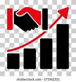 Acquisition Growth icon. Vector illustration style is flat iconic bicolor symbol, intensive red and black colors, transparent background. Designed for web and software interfaces.