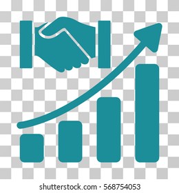 Acquisition Hands Growth Chart icon. Vector illustration style is flat iconic symbol, soft blue color, transparent background. Designed for web and software interfaces.