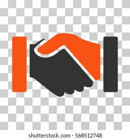 Acquisition Handshake icon. Vector illustration style is flat iconic bicolor symbol, orange and gray colors, transparent background. Designed for web and software interfaces.