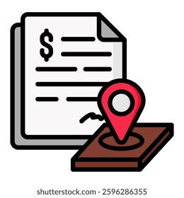Acquisition Icon in Flat Color Style With Outline. Simple Vector Design. Simple Vector Flat Icon